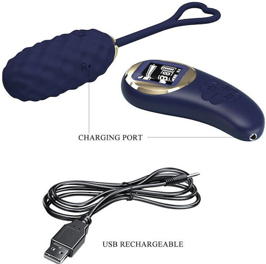 Pretty Love Functions Vibrator Egg with Remote Control Blue