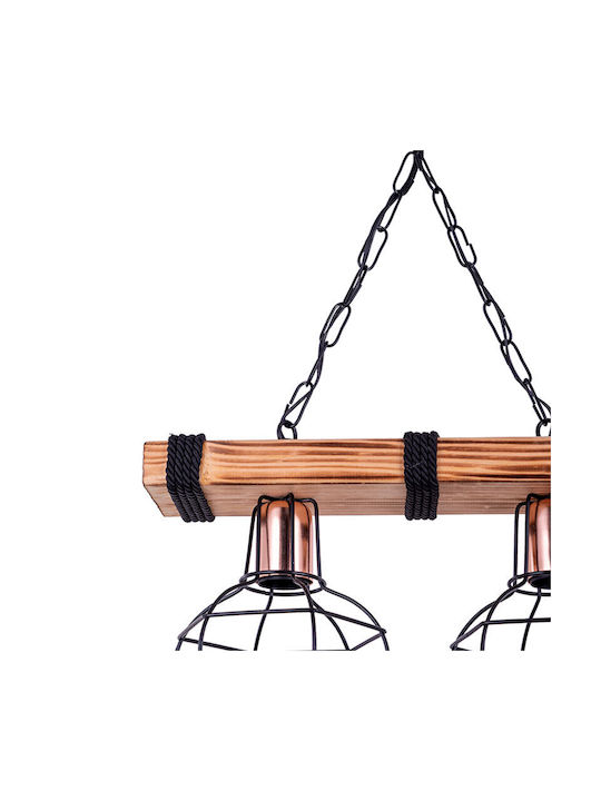 Pakketo Pwl1033 Pendant Light Black Boho with Rope for Socket E27 40x15x60cm