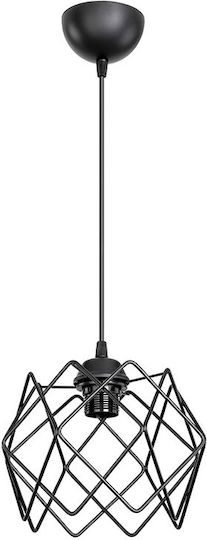 Pakketo Pwl-1021 Hängelampe Schwarz Raster mit E27-Fassung 23.5x23.5x60cm