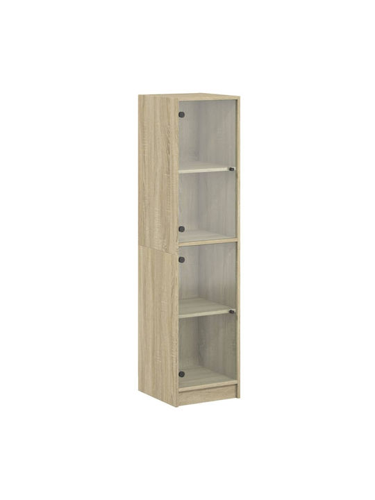 Living Room Display Cabinet Made of Particle Board with Windowed Oak 35x37x142cm