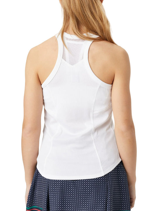 Lucky In Love Women's Athletic Blouse Sleeveless with Sheer White