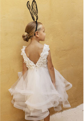 Baby Bloom Ecru Tulle Baptism Dress