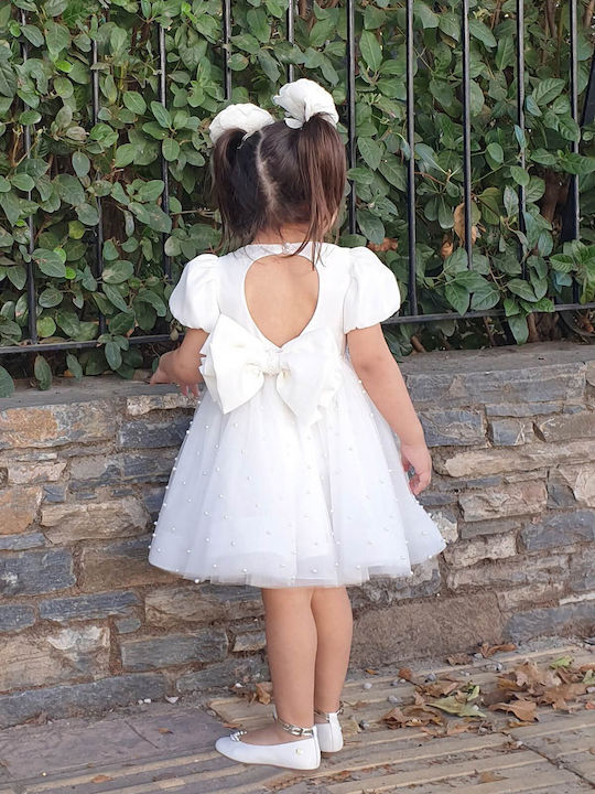 Designer's Cat White Baptism Dress made of Tulle