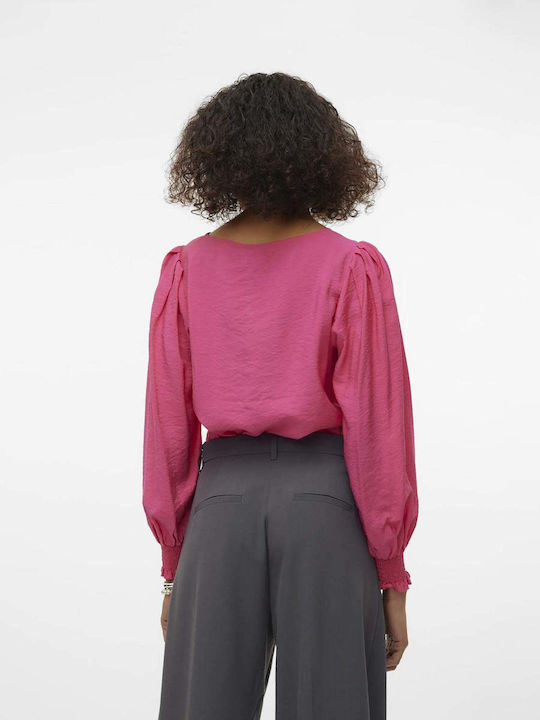 Vero Moda Women's Summer Blouse Long Sleeve Fuchsia