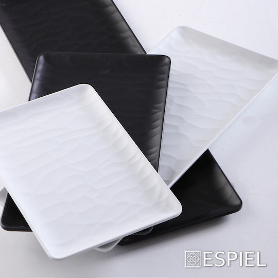 Espiel Wavy Matte Πιατέλα Σερβιρίσματος Οβάλ Πλαστική Λευκή 53x32.5εκ. 6τμχ
