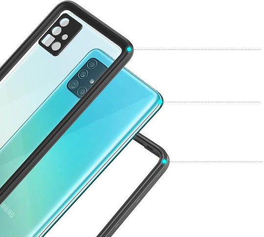 Redpepper Ip68 С пълно покритие (360°) 2мм Водоустойчив Черен (Galaxy A51)