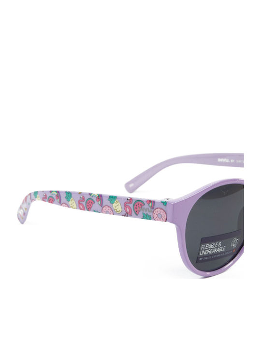 Invu Round Kids Sunglasses with Polarized Lenses in Purple