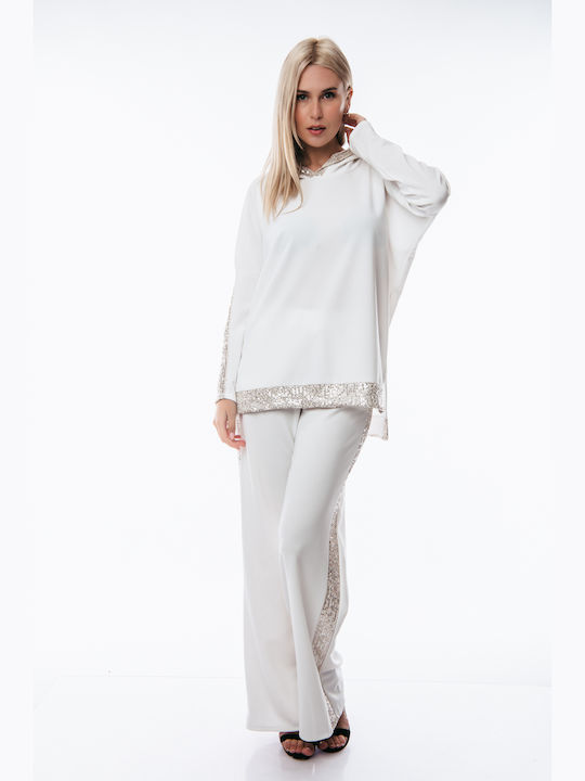 Dress Up Women's White Set with Trousers