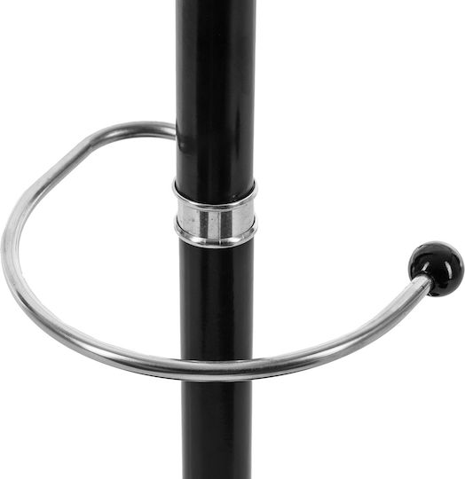 Metallic Coat Rack with Umbrella Holder Black 37x37x182cm