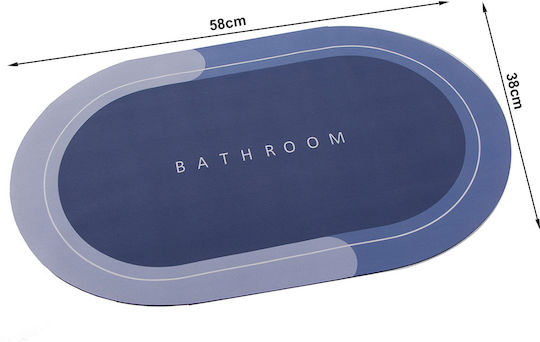 Soul Rutschfest Badematte Mikrofaser Oval 27166 Blue 40x60cm
