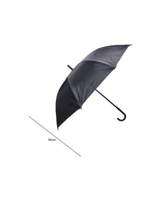 Automatic Umbrella with Walking Stick Black