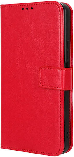 Crazy Horse Wallet Piele artificială / Plastic / Silicon Roșu (Redmi 13C / Poco C65 4G)