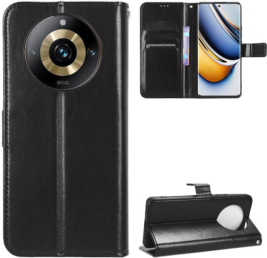 Crazy Horse Wallet Δερματίνης / Πλαστικό / Σιλικόνης Μαύρο (Realme 11 Pro / 11 Pro+)