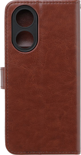 Crazy Horse Brieftasche Synthetisches Leder / Kunststoff / Silikon Braun (Oppo A58 4G)