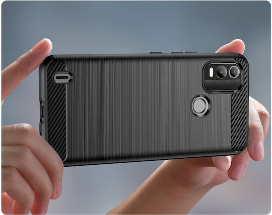 Nokia Задна корица Пластмаса / Силикон Черен (Realme C21)