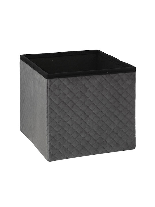 Hocker Für das Wohnzimmer Mit Stauraum Gepolstert mit Samt Grey 31x31x31cm