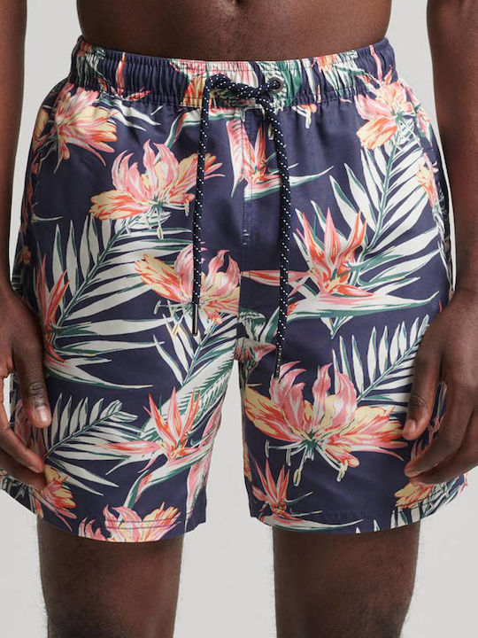 Superdry Vintage Hawaiian Herren Badehose Μπλε