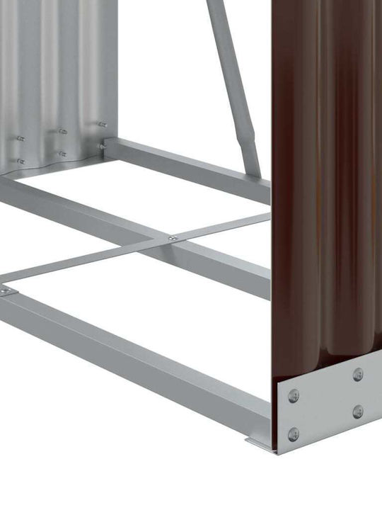vidaXL Inox Ράφι Αποθήκευσης Ξύλων 80x45x120cm Καφέ