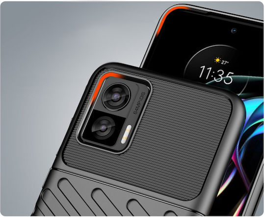 Erbord Umschlag Rückseite Silikon Schwarz (Motorola Edge 30 Neo 5G)