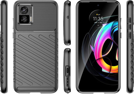 Erbord Umschlag Rückseite Silikon Schwarz (Motorola Edge 30 Neo 5G)