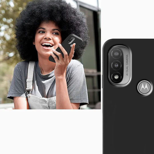Erbord Back Cover Σιλικόνης Μαύρο (Moto E40)
