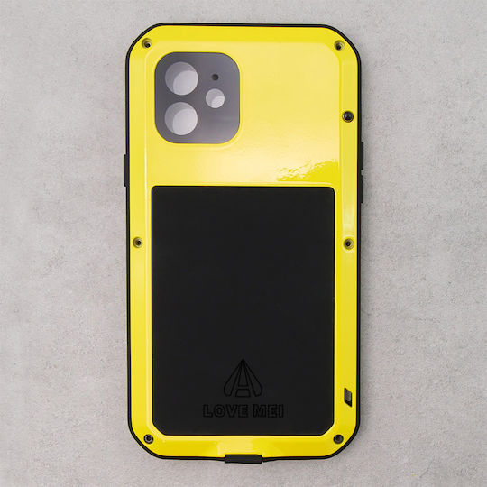 Love Mei Back Cover Μεταλλικό Κίτρινο (iPhone 12 / 12 Pro)