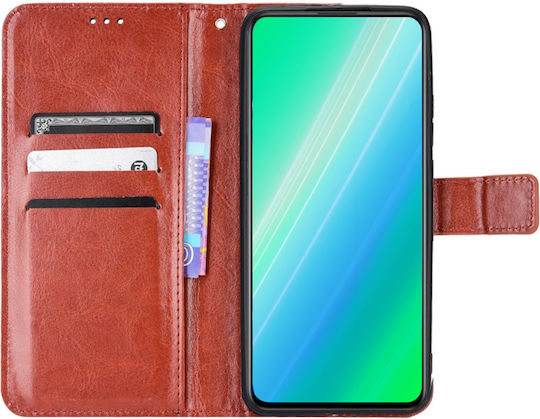 Crazy Horse Wallet Piele artificială / Plastic / Silicon Maro (Redmi Note 12 5G / Poco X5 5G)