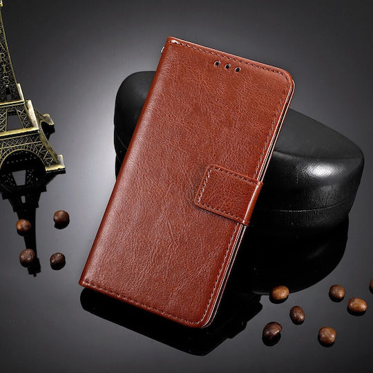 Crazy Horse Wallet Piele artificială / Plastic / Silicon Maro (Redmi Note 12 5G / Poco X5 5G)
