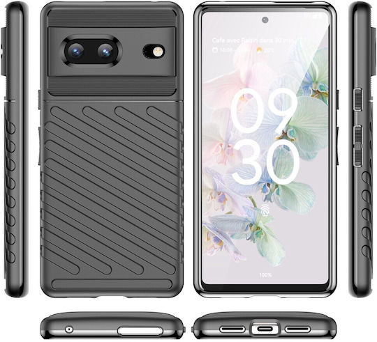 Thunder Задна корица Силикон Черен (Google Pixel 7)