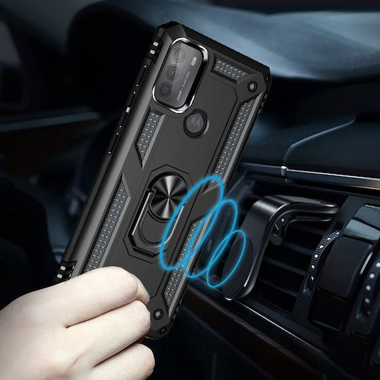 Erbord Umschlag Rückseite Metallisch Schwarz (Moto G50)