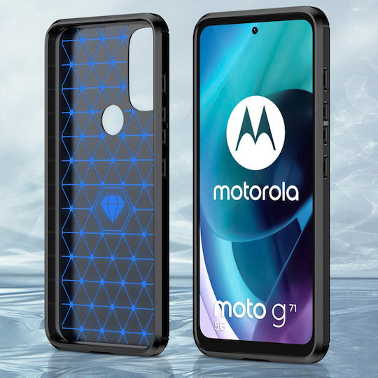 Erbord Umschlag Rückseite Kunststoff / Silikon Schwarz (Moto G71 5G)