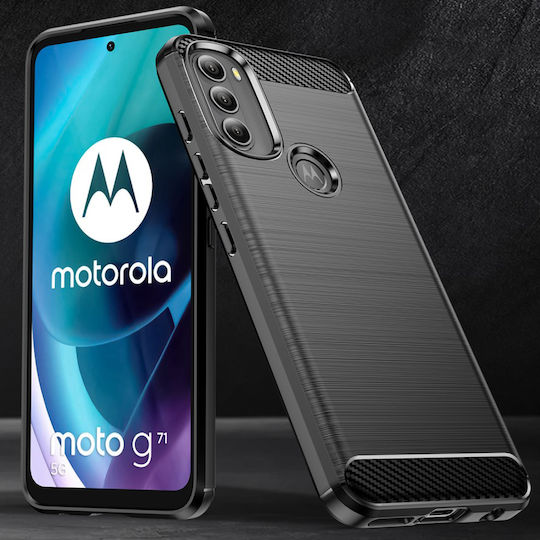 Erbord Umschlag Rückseite Kunststoff / Silikon Schwarz (Moto G71 5G)