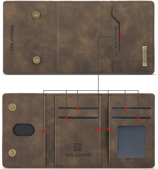 DG.MING Wallet Δερματίνης / Σιλικόνης / Πλαστικό Καφέ (iPhone 14 ProXiaomi 14 Pro)
