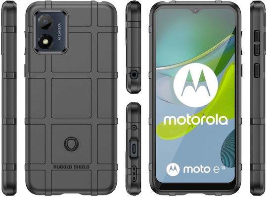 Shield Umschlag Rückseite Silikon Schwarz (Moto E13)