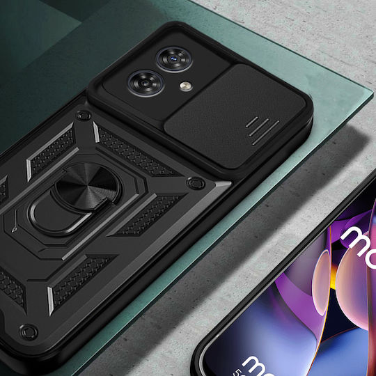 Motorola Umschlag Rückseite Metallisch Schwarz (Motorola Moto G54 5G)