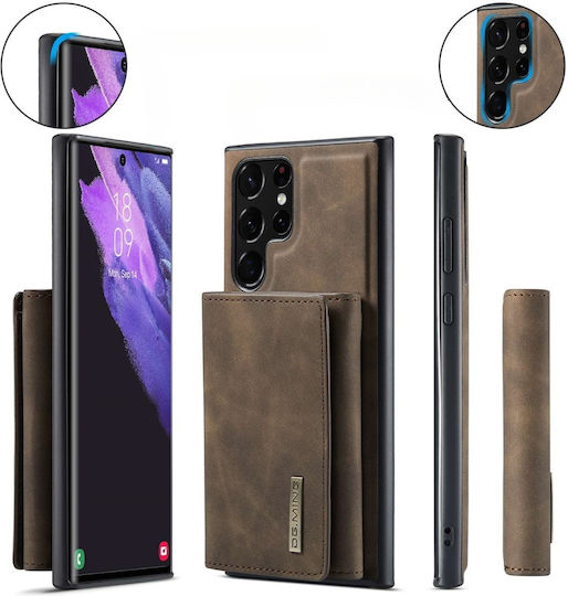DG.MING Портмоне Изкуствена кожа / Силикон / Пластмаса Кафяв (Galaxy S23 Ultra)
