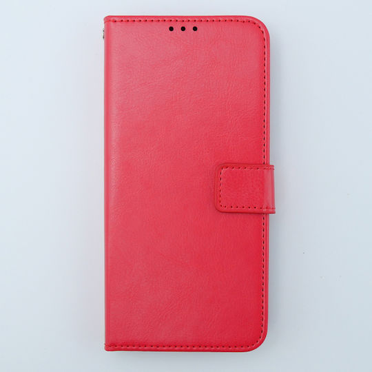 Crazy Horse Wallet Piele artificială / Plastic / Silicon Roșu (Motorola Moto G54 5G)