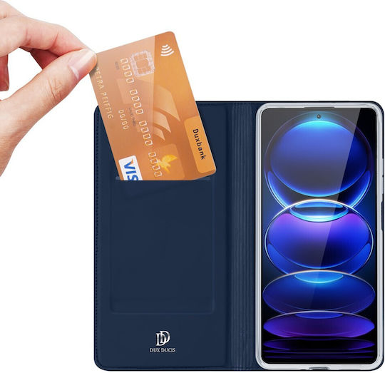 Dux Ducis Skinpro Book Σιλικόνης / Δερμάτινο 2mm Navy Μπλε (Redmi Note 12 Pro+)