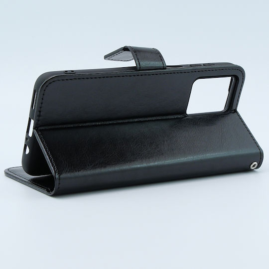 Crazy Horse Wallet Piele artificială / Plastic / Silicon Negru (Motorola Moto G54 5G)