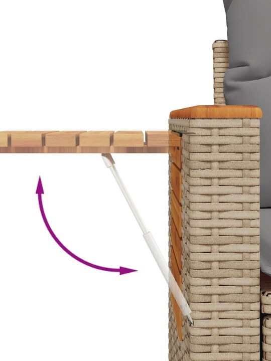 Canapea cu două locuri Exterior Rattan cu Perne 124x55cm