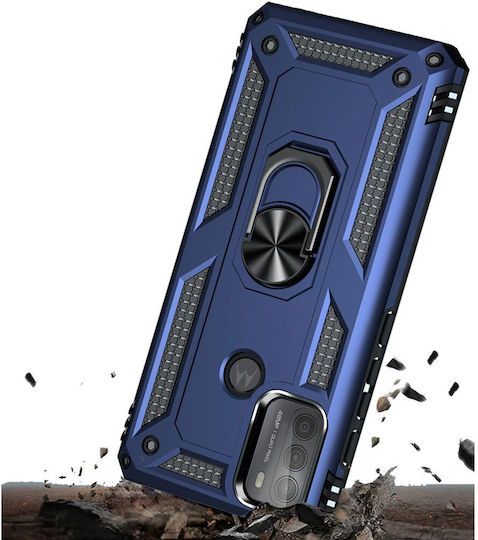Erbord Umschlag Rückseite Metallisch Blau (Moto G50)