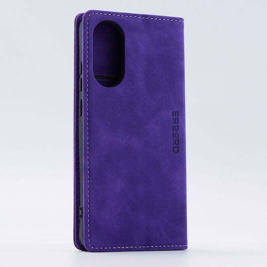 Erbord Wallet Piele artificială / Plastic / Silicon Violet (Oppo A78 4G)