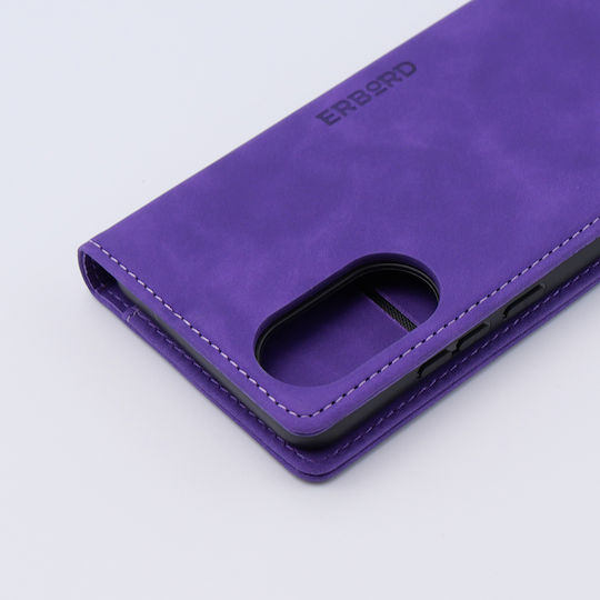 Erbord Wallet Piele artificială / Plastic / Silicon Violet (Oppo A78 4G)