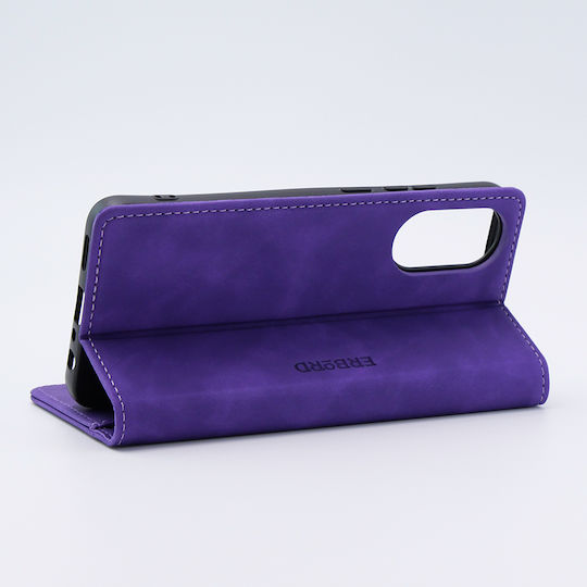 Erbord Wallet Piele artificială / Plastic / Silicon Violet (Oppo A78 4G)
