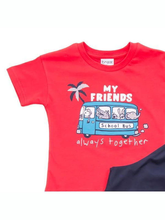 Trax Kinder Set mit Shorts Sommer 2Stück Rot