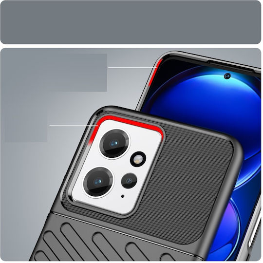 Thunder Umschlag Rückseite Silikon Schwarz (Redmi Note 12 4G)