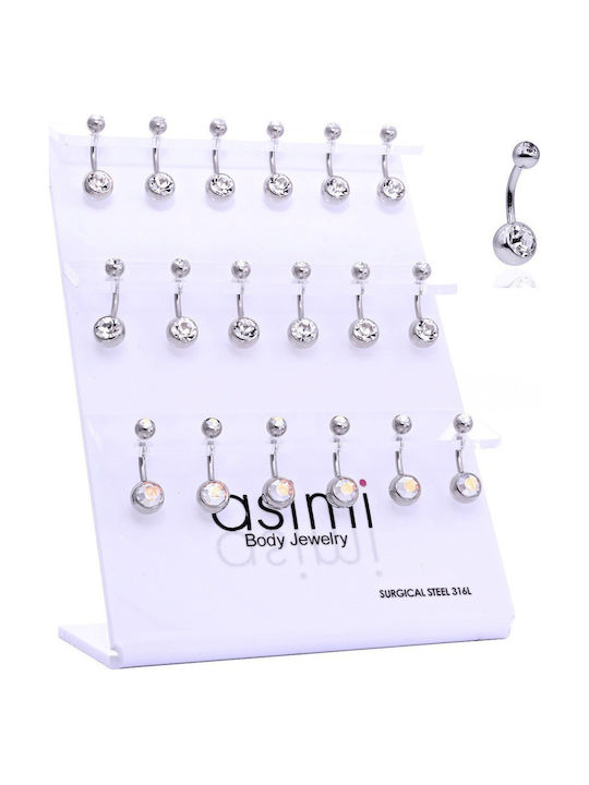 Asimi Body Piercing Belly Button Piercing Earring Made of Silver Steel