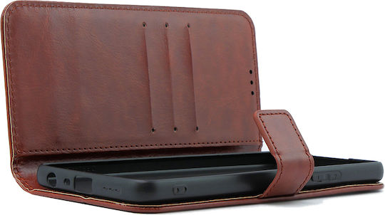 Crazy Horse Brieftasche Synthetisches Leder / Kunststoff / Silikon Braun (Oppo A38 4G)