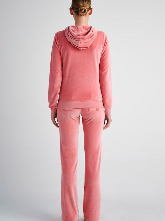 SugarFree Damen-Sweatpants Ausgestellt Rosa Samt