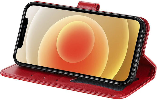 Erbord Book Synthetic Leather / Plastic / Silicone Red (Oppo A94)
